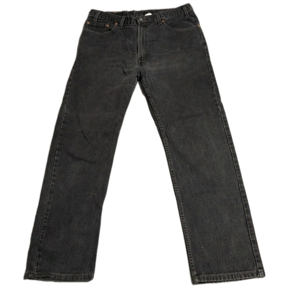 Levi's 505 Regular Fit Jeans Mens 38x32 Black Made in‎ USA Straight Leg Denim